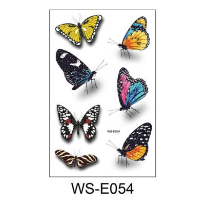 Vibrant Wings Butterfly Tattoo Stickers - WS-E054