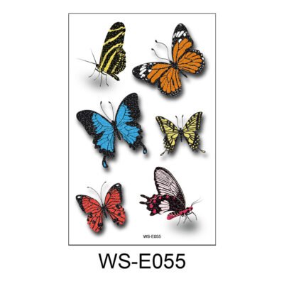 Majestic Flight Butterfly Tattoo Stickers - WS-E055
