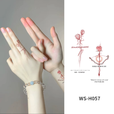 Moonlit Arrow of Love Tattoo Stickers - WS-H057