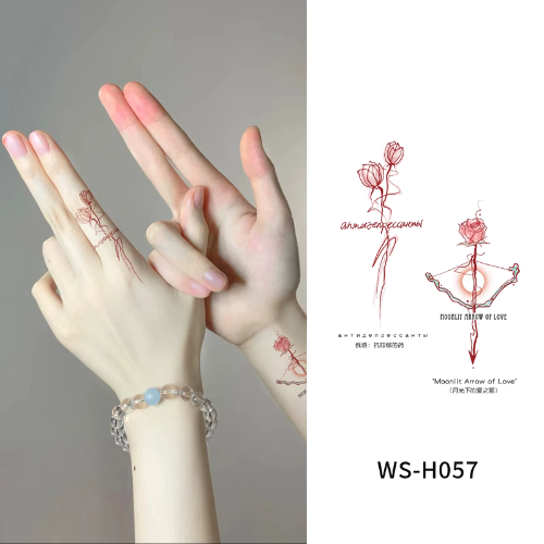 Moonlit Arrow of Love Tattoo Stickers - WS-H057