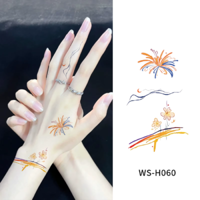 Firework Bloom Tattoo Stickers - WS-H060
