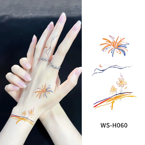 Firework Bloom Tattoo Stickers - WS-H060