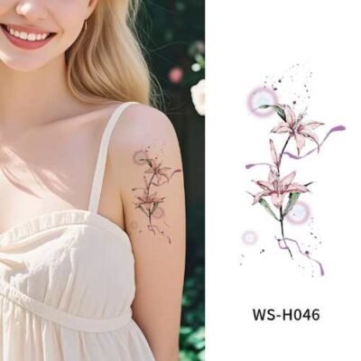 Enchanted Lily Tattoo Sticker - WS-H046