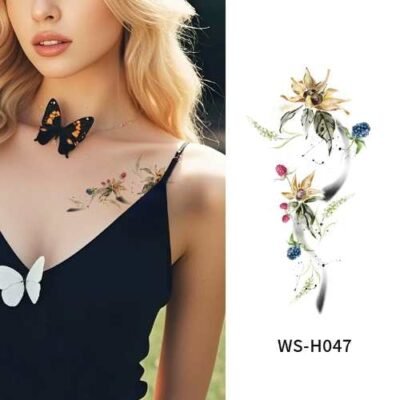 Wildflower Whimsy Tattoo Sticker - WS-H047