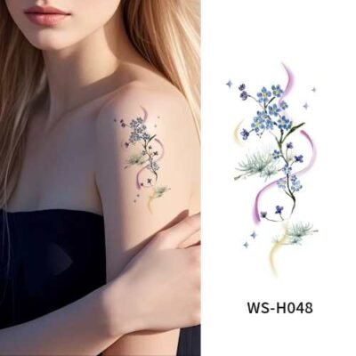 Midnight Bloom Tattoo Sticker - WS-H048