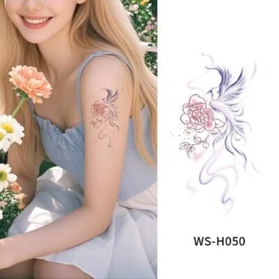 Ethereal Peony Tattoo Sticker - WS-H050