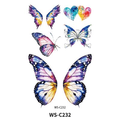 Radiant Butterfly Wings Tattoo Stickers - WS-C232