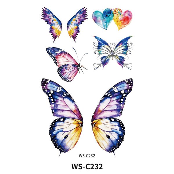 Radiant Butterfly Wings Tattoo Stickers - WS-C232