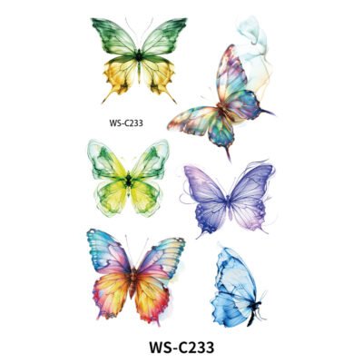 Ethereal Smoke Butterfly Tattoo Stickers- WS -C233