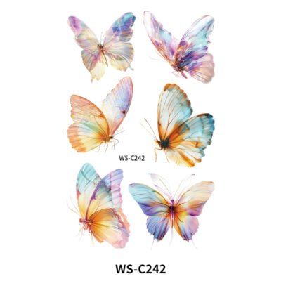 Iridescent Glow Butterfly Tattoo Stickers - WS -C242