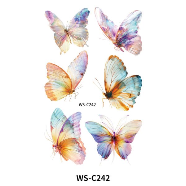 Iridescent Glow Butterfly Tattoo Stickers - WS -C242