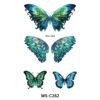 Emerald Serenity Butterfly Tattoo Stickers - WS-C262