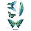 Aqua Serenity Butterfly Tattoo Stickers - WS-C264