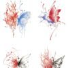 Waterless Temporary Tattoos | FlameWings – Abstract Butterfly Tattoo Set (PP-006)