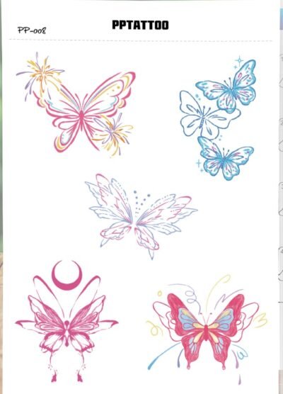 Waterless Temporary Tattoos | DreamFlutters – Whimsical Butterfly Tattoo Set (PP-008)