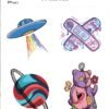 Waterless Temporary Tattoos | Cosmic Pop – Colorful Quirky Tattoo Set (PP-011)