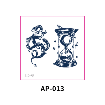 Herbal Waterless Temporary Tattoos | Eternal Drift – Snake & Hourglass Tattoo Set (AP-013)