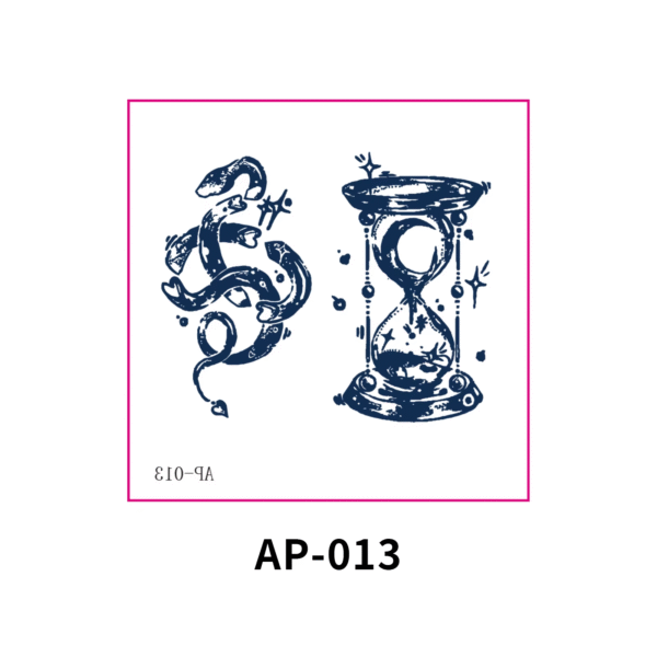 Herbal Waterless Temporary Tattoos | Eternal Drift – Snake & Hourglass Tattoo Set (AP-013)