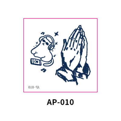 Herbal Waterless Temporary Tattoos | Pray & Play – Hands & Headphones Tattoo Set (AP-010)