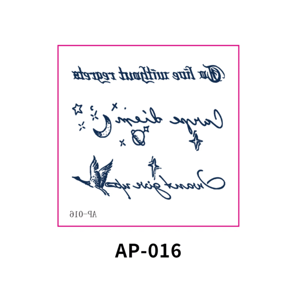 Herbal Waterless Temporary Tattoos | InkScript – Cosmic Words & Sky Signs Tattoo Set (AP-016)