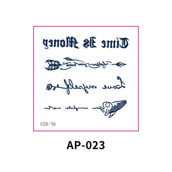 Herbal Waterless Temporary Tattoos | InkTruth – Real Talk Script Tattoo Set (AP-023)