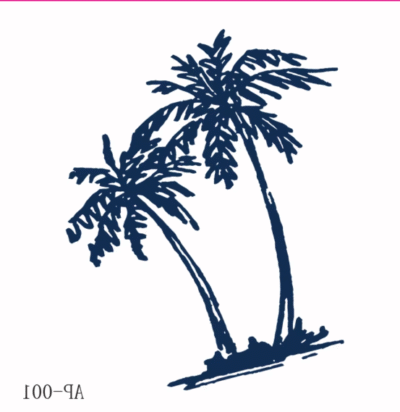 Herbal Waterless Temporary Tattoos|Tropic Duo – Palm Tree Tattoo Sticker (AP-001)
