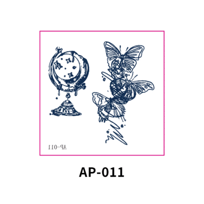 Herbal Waterless Temporary Tattoos | Drift & Orbit – Butterfly Stack & Star Globe Tattoo Set (AP-011)