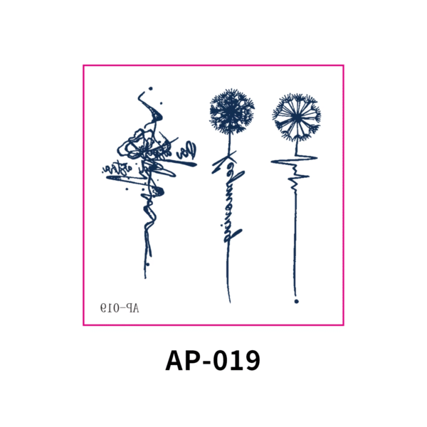 Herbal Waterless Temporary Tattoos | WhisperBloom – Abstract Wildflower Tattoo Set (AP-019)