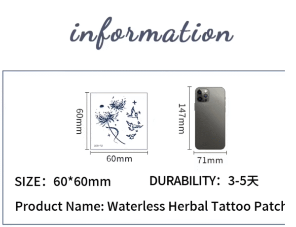 Herbal Waterless Temporary Tattoos | FlutterHeart – Butterfly Heart Tattoo (AP-002)