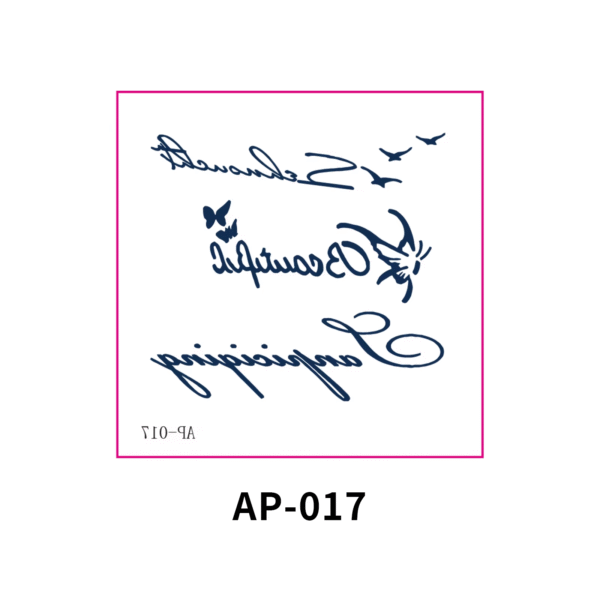 Herbal Waterless Temporary Tattoos | ScriptWings – Empowering Words & Flight Tattoo Set (AP-017)