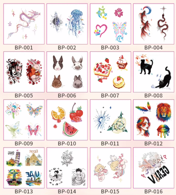 Waterless Temporary Tattoos| LunarMyst – Celestial Koi & Serpent Tattoo Set (BP-004)