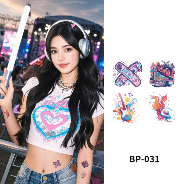 Waterless Temporary Tattoos| NeonBeat – Festival Vibes Tattoo Set (BP-031)