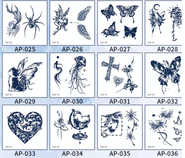 Herbal Waterless Temporary Tattoos | FlutterHeart – Butterfly Heart Tattoo (AP-002)