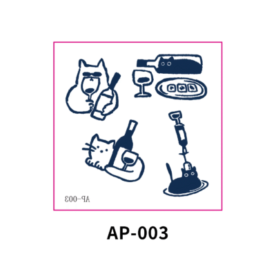 Herbal Waterless Temporary Tattoos | Catpour – Wine & Cats Tattoo Set (AP-003)