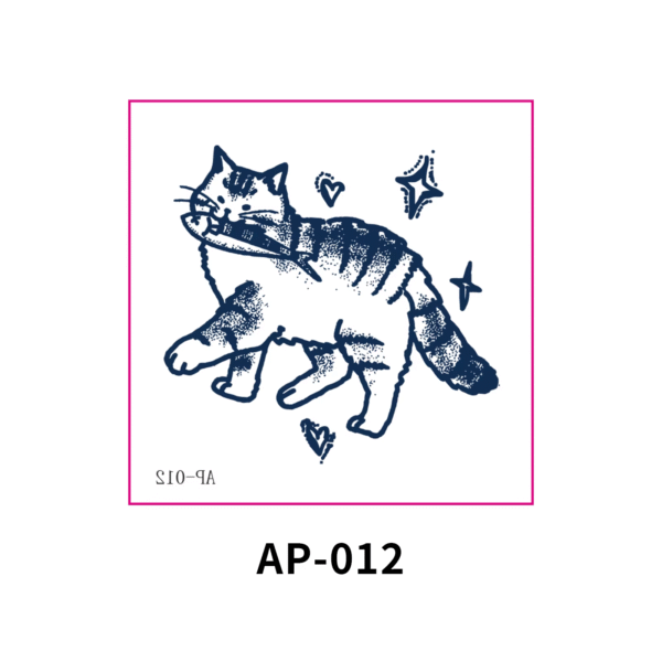 b24310ebf20a1ed2c40788291ffbbe1 Herbal Waterless Temporary Tattoos | Snack Thief – Fish Cat Tattoo (AP-012)