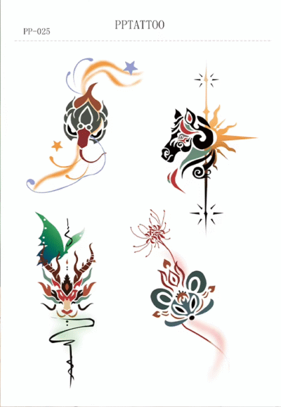 Waterless Temporary Tattoos | Mystic Ink – Tribal Fantasy Tattoo Set (PP-025)