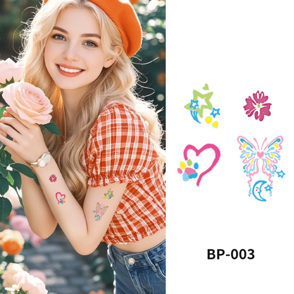 Waterless Temporary Tattoos| PopCharm – Colorful Cute Tattoo Set (BP-003)