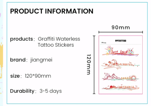 Waterless Temporary Tattoos | Electric Stream – Psychedelic Flow Tattoo Set (PP-012)