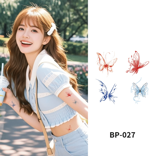 Waterless Temporary Tattoos| WingWhirl – Dual-Tone Butterfly Tattoo Set (BP-027)