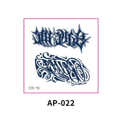 Herbal Waterless Temporary Tattoos | InkNoise – Urban Script Tattoo Set (AP-022)