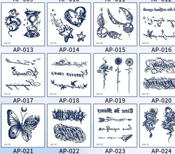 Herbal Waterless Temporary Tattoos | FlutterHeart – Butterfly Heart Tattoo (AP-002)
