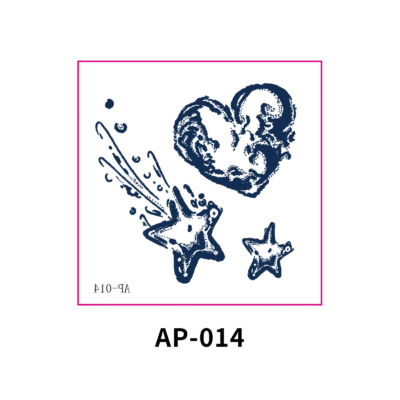 Herbal Waterless Temporary Tattoos | Celestial Crush – Cloud Heart & Shooting Stars Tattoo Set (AP-014)