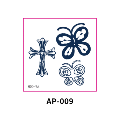 Herbal Waterless Temporary Tattoos | GraceWing – Cross & Butterfly Tattoo Set (AP-009)
