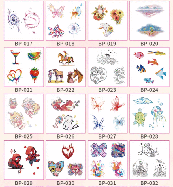 Waterless Temporary Tattoos| LunarMyst – Celestial Koi & Serpent Tattoo Set (BP-004)